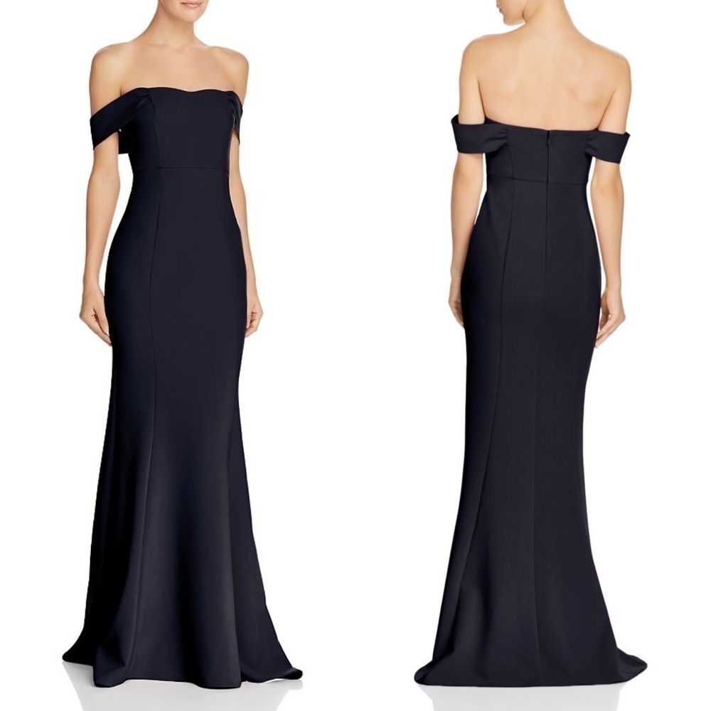 Likely Bartolli Off-Shoulder Mermaid Gown Navy Size‎ 2 NWT